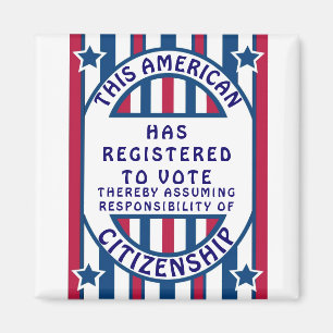 Voter Registration Pride American Citiburgerschap Magneet