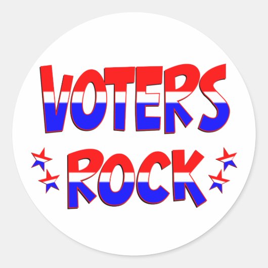 Voters Rock Ronde Sticker (Voorkant)