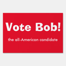 Votez Bob, le panneau de cour (rouge)