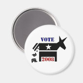 VOTEZ DÉMOCRATE EN 2008 MAGNET (Recto/Verso)