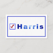 Votez Harris, Red Check, Blue Carré Box Bus. Carte (Dos)