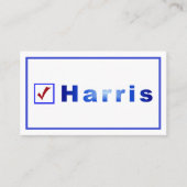Votez Harris, Red Check, Blue Carré Box Bus. Carte (Devant)