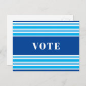 Votez. Lignes bleues. Carte postale (Devant / Derrière)