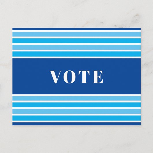 Votez. Lignes bleues. Carte postale (Devant)