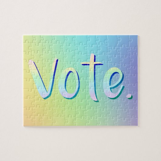 "Votez." Pastel Rainbow Gradient Jigsaw Puzzle (Horizontal)