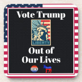 Votez Trump hors de notre Dessous de verre de vie (Devant)