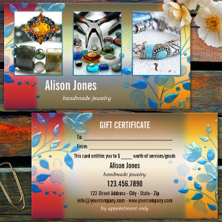 Votre 3 Photos Coloré Bijou Floral Cadeau Entrepri