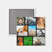 Votre 9 Photo Magnet Collage encadré noir (Recto/Verso)