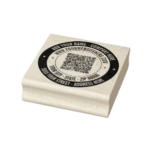 Votre adresse Round QR Code Modèle de tampon en ca