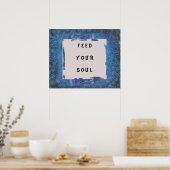 Votre affiche bleue personnalise les mots ou FEED  (Cuisine)