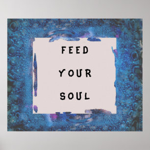 Votre affiche bleue personnalise les mots ou FEED