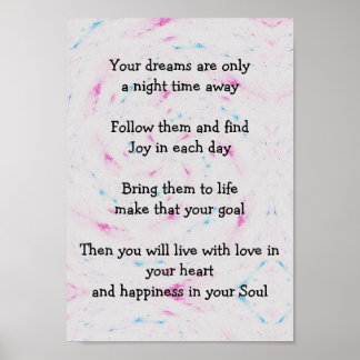 Votre affiche inspirante de rêves