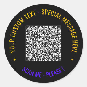 Votre autocollant de code QR avec texte personnali
