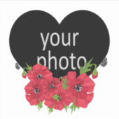 Votre autocollant photo, votre photo, fleurs, vaca (Devant)