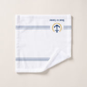 Votre bateau ou nom Ancre Gold Laurel Stripes Blan (Gant de toilette)