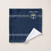 Votre bateau ou nom Ancre Gold Laurel Stripes Bleu (Gant de toilette)