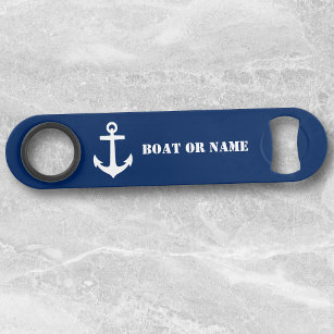 Votre bateau ou nom Ancre nautique Blanc Marine Bl