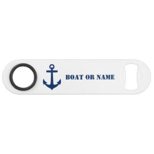 Votre bateau ou votre nom Ancre marine Bleu blanc