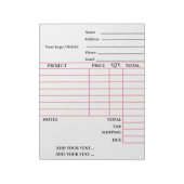 Votre Bloc-notes de facturation (Tourné)