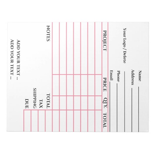 Votre Bloc-notes de facturation (Devant)