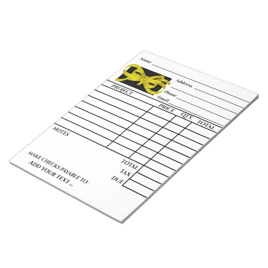 Votre Bloc-notes de facture (Incliné)