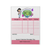 Votre Bloc-notes de facture artisanal (Tourné)