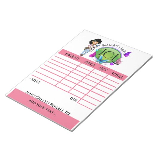 Votre Bloc-notes de facture artisanal (Incliné)