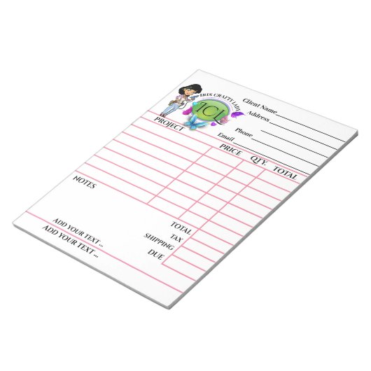 Votre Bloc-notes de facture ingénieux (Incliné)