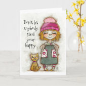 Votre bonheur - Carte d'encouragement (vide à l'in (Fleur jaune)