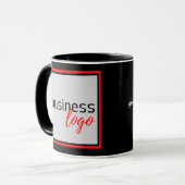VOTRE BUSINESS MARDED LOGO SLOGAN NOIR CAFÉ MUG (Devant gauche)
