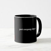 VOTRE BUSINESS MARDED LOGO SLOGAN NOIR CAFÉ MUG (Devant droit)