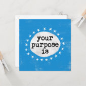 Votre But Est - Carte de voeux bleue (Devant/Arrière en situation)