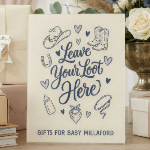 Votre Butin Ici Panneau de Table de Cadeaux de Bab