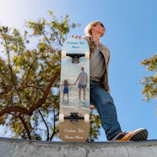 Votre cadeau de skateboard photo avec nom de texte