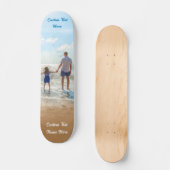 Votre cadeau de skateboard photo avec nom de texte (Recto)