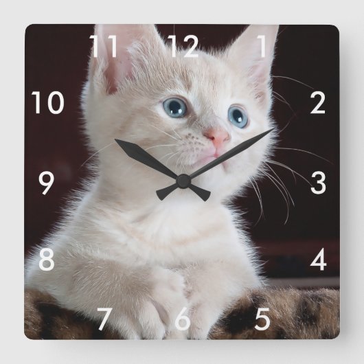 Votre Carré photo personnalisé Horloge avec des ch (Recto)