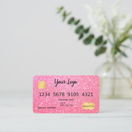 Votre carte de crédit à Parties scintillant rose l (Debout devant)