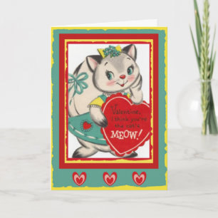 Votre carte de la Saint Valentin Meow Retro