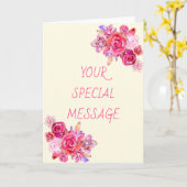 Votre carte de message texte spéciale avec Roses B (Fleur jaune)