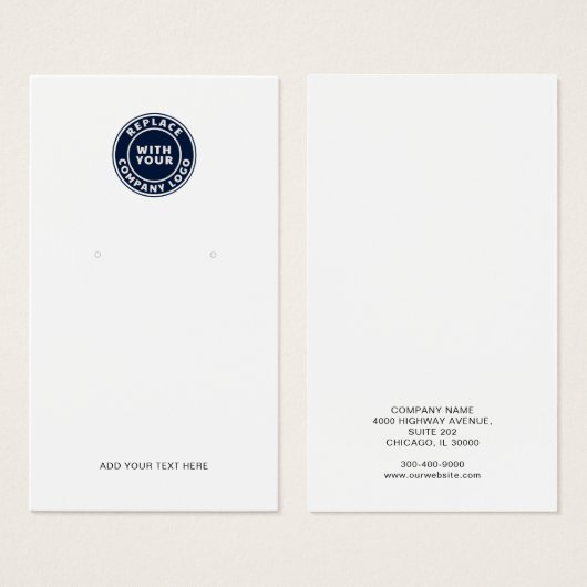 Votre carte de présentation de boucles d'oreilles (Devant & derrière)