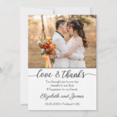Votre Carte de remerciements Mariage de script de (Dos)
