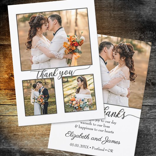 Votre Carte de remerciements Mariage de script de