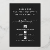 Votre carte de remise Rose noir QR Code Gold (Verso)