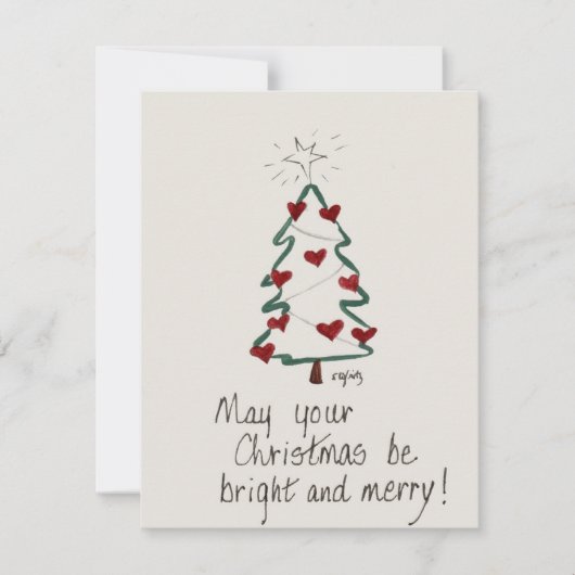 Votre carte de vacances Arbre brillant et Joyeux t (Devant)