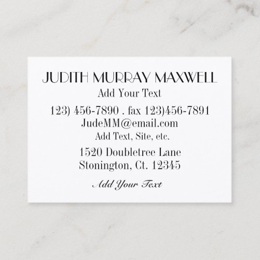 Votre Carte de visite (Dos)