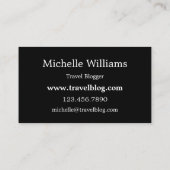 Votre Carte de visite de blog de voyage Modèle pho (Dos)