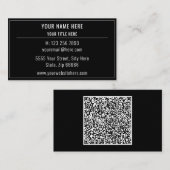 Votre Carte de visite de code QR Exemple de texte  (Devant / Derrière)