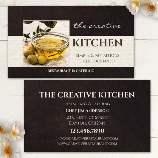 Votre carte de visite de restaurant traiteur avec
