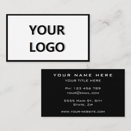 Votre Carte de visite professionnel Logo - Blanc n (Devant / Derrière)