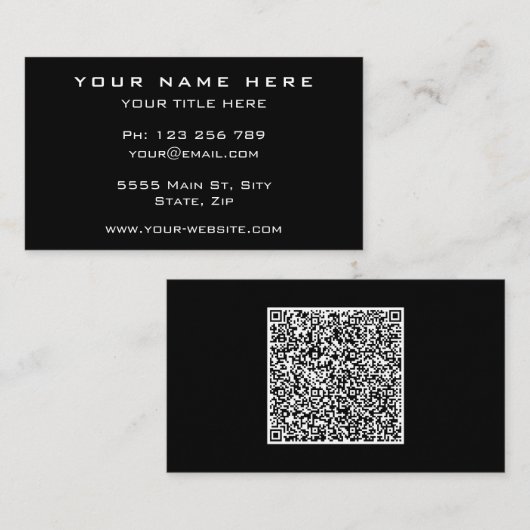 Votre carte de visite QR Code Choisissez les coule (Devant / Derrière)